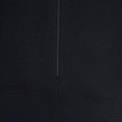 Pre Owned Herve Leger Black Stretch Knit Halter Neck Bodycon Mini Dress S