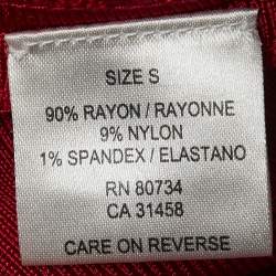 مملوكة مسبقًا Herve Leger Burgundy Bandage Knit V-Neck Midi Dress S