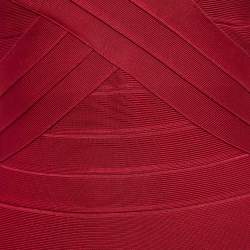 مملوكة مسبقًا Herve Leger Burgundy Bandage Knit V-Neck Midi Dress S