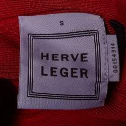 Herve Leger Red Bandage Knit Sleeveless Mini Dress S