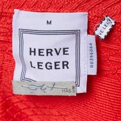 Herve Leger Red Open-Back Bandage Knit Karima Dress M