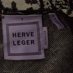 Herve Leger Monochrome Stretch Knit Zola Midi Dress S