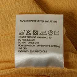 Hozweiler Tyranusaurus Light Yellow Crepe Pleated Button Front Maxi Dress S