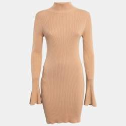 House of Harlow 1960 x Revolve Brown Rib Knit Turtleneck Bodycon Dress M