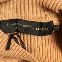 House of Harlow 1960 x Revolve Brown Rib Knit Turtleneck Bodycon Dress M