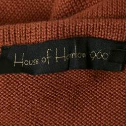 Pre Owned House of Harlow 1960 x REVOLVE Brown Naomh Crochet Mix Dress S