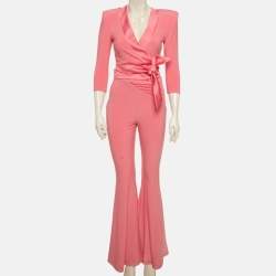 Pre Owned House of Zhivago Pink Jersey Flared Leg Idunn Jumpsuit S
