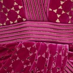 Pre Owned House of Zhivago Violet Velvet Cut Out Shadow Lounge Gown S