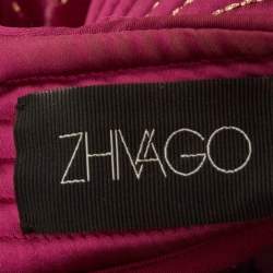 Pre Owned House of Zhivago Violet Velvet Cut Out Shadow Lounge Gown S