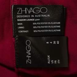 Pre Owned House of Zhivago Violet Velvet Cut Out Shadow Lounge Gown S