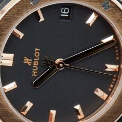 Hublot Black 18K Rose Gold Titanium Rubber Classic Fusion 581.NO.1480.RX Women's Wristwatch 33 mm