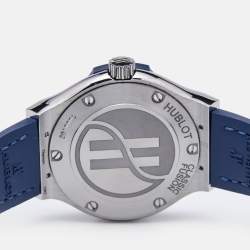 Hublot Blue Titanium Rubber Classic Fusion 581.NX.7170.LR Women's Wristwatch 33 mm