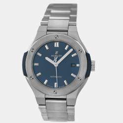 Hublot Navy Blue Titanium Classic Fusion 585.NX.7170.NX Automatic Women's Wristwatch 33 mm