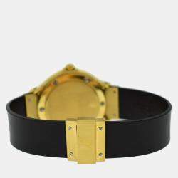 Pre Owned Hublot Black 18k Yellow Gold MDM 139 10 3 Quartz Women's Wristwatch 27 mm