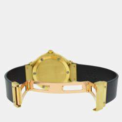 Pre Owned Hublot Black 18k Yellow Gold MDM 139 10 3 Quartz Women's Wristwatch 27 mm