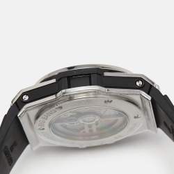 Hublot Black Stainless Steel Diamond Rubber Big Bang One Click 465.SX.1170.RX.1204 Women's Wristwatch 39 mm