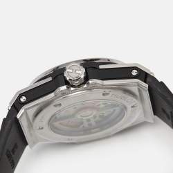 Hublot Black Stainless Steel Diamond Rubber Big Bang One Click 465.SX.1170.RX.1204 Women's Wristwatch 39 mm