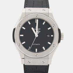 Pre Owned Hublot Classic Fusion 1319506 Automatic Black Titanium Men's Wristwatch 42mm