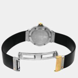 Pre Owned Hublot MDM Classic 1391.2 Quartz Black 18k Yellow Gold Stainless Steel Women's Wristwatch 28 mm