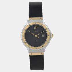 Pre Owned Hublot MDM Classic 1391.2 Quartz Black 18k Yellow Gold Stainless Steel Women's Wristwatch 28 mm