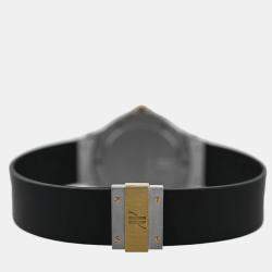 Pre Owned Hublot MDM Classic 1401.2 Quartz Black 18k Yellow Gold Stainless Steel Women's Wristwatch 32 mm