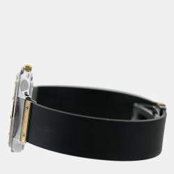 Pre Owned Hublot MDM Classic 1401.2 Quartz Black 18k Yellow Gold Stainless Steel Women's Wristwatch 32 mm