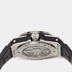 مملوكة مسبقًا Hublot Big Bang One Click 465.SX.1170.RX.1204 Black Dial Resin Stainless Steel Rubber Diamond Women's Wristwatch 39 mm