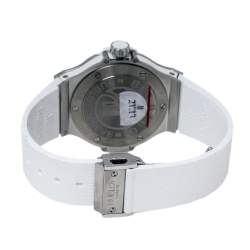 Hublot White Stainless Steel Rubber Diamond Big Bang 361.SE.2010.RW.1104.PLP Women's Wristwatch 38 mm