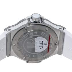 Hublot White Stainless Steel Rubber Diamond Big Bang 361.SE.2010.RW.1104.PLP Women's Wristwatch 38 mm