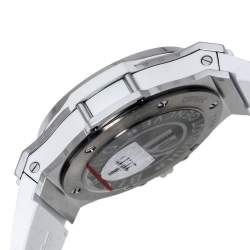 Hublot White Stainless Steel Rubber Diamond Big Bang 361.SE.2010.RW.1104.PLP Women's Wristwatch 38 mm