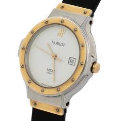 Hublot White 18K Yellow Gold & Stainless Steel MDM 1391.2 Women's Wristwatch 28 mm