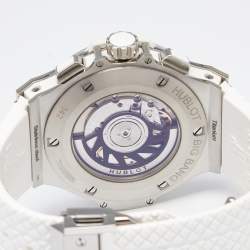 Hublot White Stainless Steel Diamond Rubber Big Bang 342.SE.230.RW.114 Women's Wristwatch 41 mm