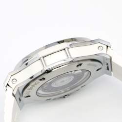 Hublot White Stainless Steel Diamond Rubber Big Bang 342.SE.230.RW.114 Women's Wristwatch 41 mm