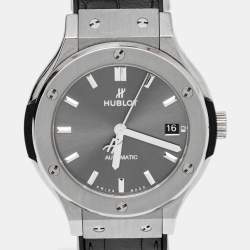 Hublot Grey Titanium Alligator Classic Fusion 565.NX.7071.LR  Women's Wristwatch 38 mm 