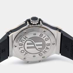 Hublot Black Stainless Steel Diamond Rubber Big Bang 361.SX.1270.RX.1104 Women's Wristwatch 38 mm