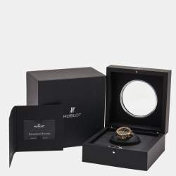 Hublot Black 18K Rose Gold Green Linen Rubber Alligator Leather Big Bang Limited Edition 341.XG.1280.LR.1229 Women's Wristwatch 41 mm