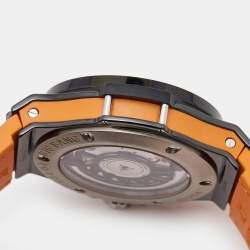 Hublot Black Ceramic Orange Sapphire Alligator Leather Rubber Big Bang 41.CO.1110.LR.1906 Women's Wristwatch 41 mm