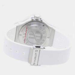 Hublot White Stainless Steel Diamond Big Bang 361.SE.2010.RW.1104 Quartz Women's Wristwatch 38 mm