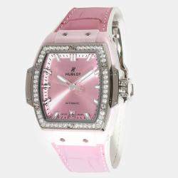 Hublot Pink Ceramic Diamond Spirit of Big Bang Automatic Women's Wristwatch 39 mm