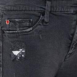 Pre Owned Hudson Dark Grey Denim Distressed Super Skinny Nico Jeans M