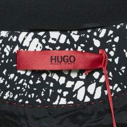 Hugo Boss Black/White Printed Cotton Blend Crinkled Andina Jacket M