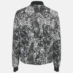 Hugo Boss Black/White Printed Cotton Blend Crinkled Andina Jacket M