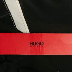 Hugo Boss Black Crepe Contrast Trim Cotine Top L