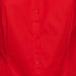Pre Owned Hugo Boss Red Cotton Long Sleeve Shirt S