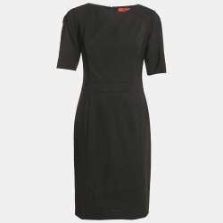 Hugo by Hugo Boss Black Wool Short Sleeve Koletta Dress S
