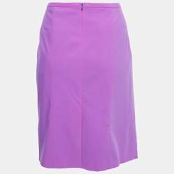 Pre Owned Hugo by Hugo Boss Purple Crepe Ranina Skirt L