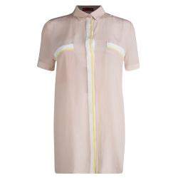 Hugo By Hugo Boss Pastel Pink Silk Button Front Elphie Blouse M