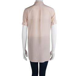 Hugo By Hugo Boss Pastel Pink Silk Button Front Elphie Blouse M
