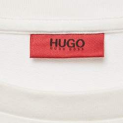 Hugo Boss Off-White Cotton HD Effect Logo Detail Sweatshirt M