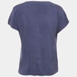 Hugo Boss Blue Silk Loose Fit Top S